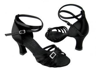 dansschoenen zwart satijn  